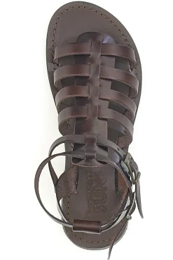 Sandali marroni gladiatore con doppia fibbia Pittarello Sun 6039