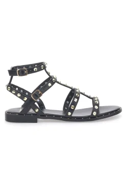 Sandali Neri Con Cinturini E Borchie Dorate ME & ME 663