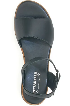 Sandali Neri con Cinturino e Tomaia in Pelle Made in Italy PITTARELLO 3185070811