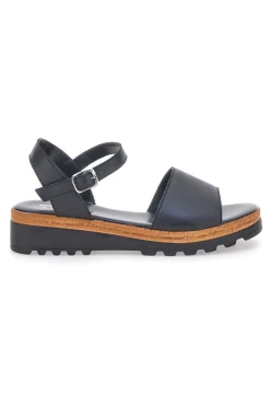 Sandali Neri con Cinturino e Tomaia in Pelle Made in Italy PITTARELLO 3185070811