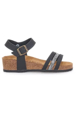 Sandali neri con dettagli metallici Bio Up 309