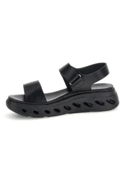 Sandali neri con strappi in velcro suola comfort Plocadi G88382