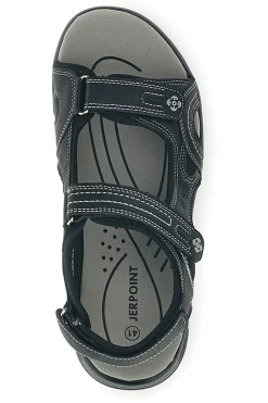 Sandali neri con strappi in velcro Jerpoint CN20