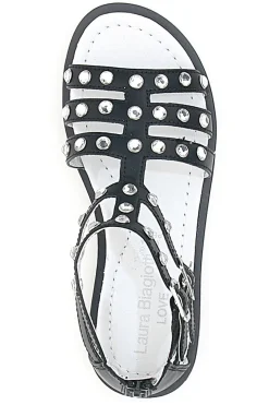 Sandali Neri con Strass Laura Biagiotti 9034