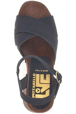 Sandali neri con tacco largo e borchiette Pittarello Love 9086