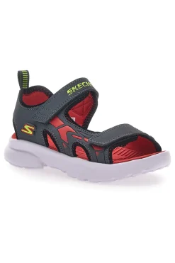 Sandali Neri e Rossi In Tessuto Skechers Razor Splash Aqua Buddies