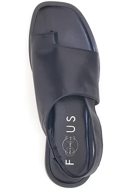 Sandali Neri Flat in Pelle Made in Italy Pittarello Focus 19348