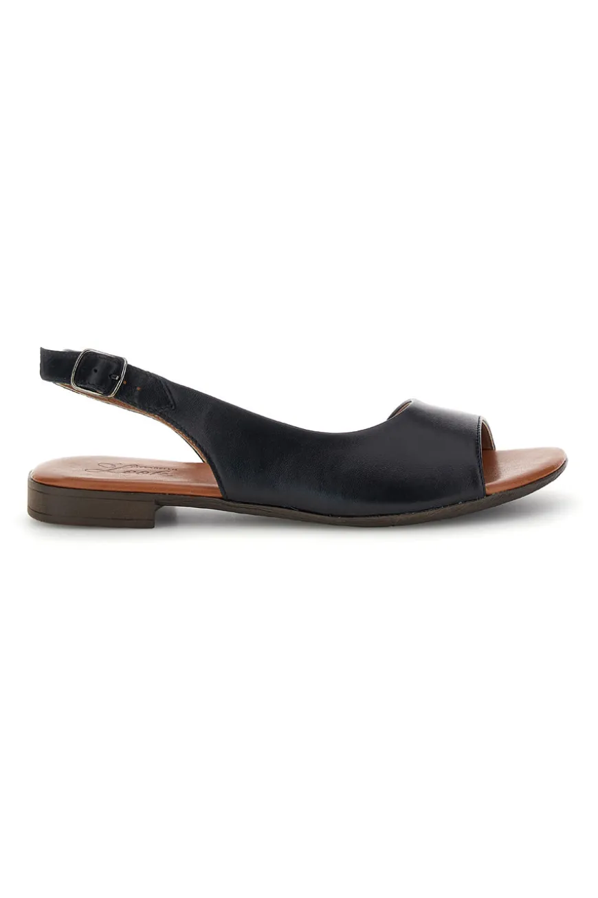 Sandali neri in pelle con cinturino Pittarello look 225110
