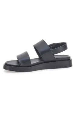 Sandali neri in pelle con doppia fascia e chiusura in velcro Pittarello Focus 28066IN