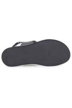 Sandali neri in pelle con doppia fascia e chiusura in velcro Pittarello Focus 28066IN