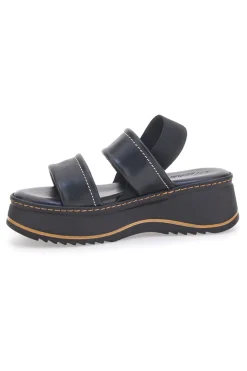 Sandali Neri in Pelle con Platform e Elastico Posteriore PITTARELLO 54874