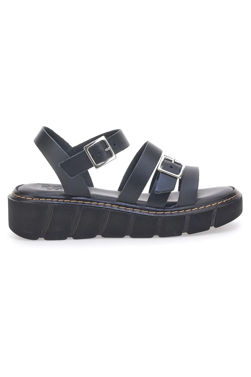 Sandali Neri In Pelle Made in Italy Pittarello Rock 5836/P