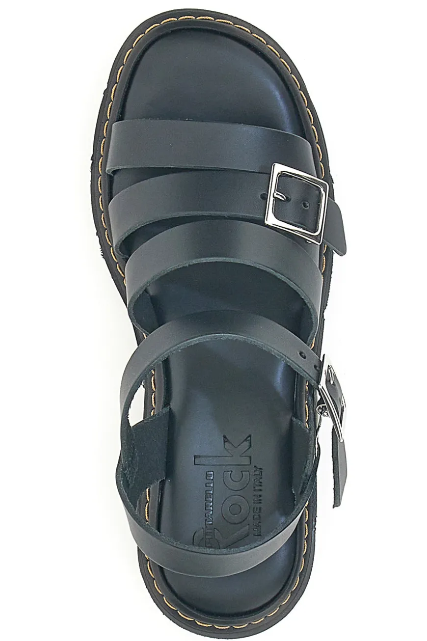 Sandali Neri In Pelle Made in Italy Pittarello Rock 5836/P