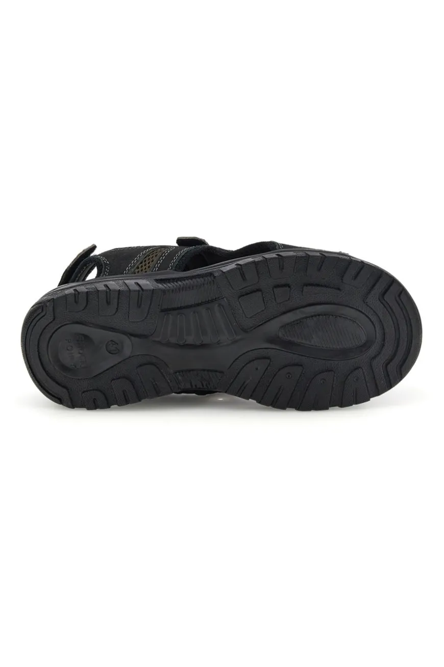 Sandali neri in pelle Superga S86U292