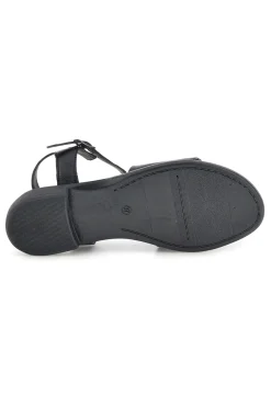 Sandali neri in vera pelle con fascia e cinturino Pittarello focus 222210