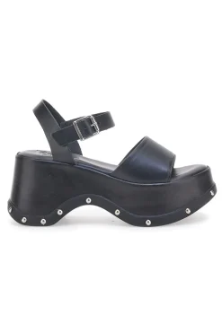 Sandali Neri In Vera Pelle con Platform Alto PITTARELLO ROCK 15777/Z