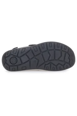 Sandali neri in vera pelle con doppio strappo Fly Dinamic FD102