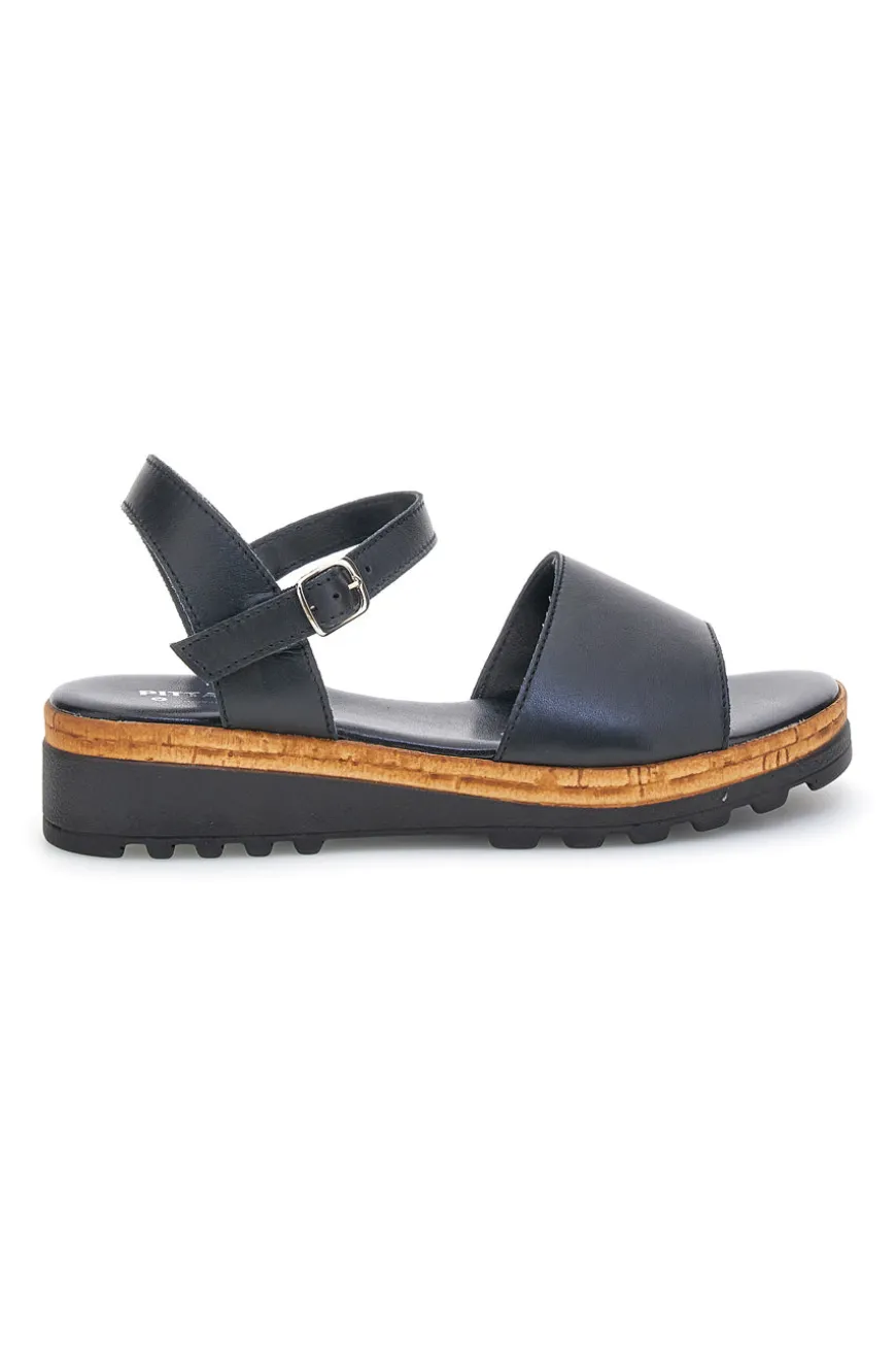 Sandali Neri in vera pelle Made in Italy con cinturino Pittarello 3185070811