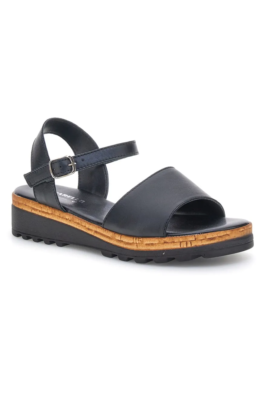 Sandali Neri in vera pelle Made in Italy con cinturino Pittarello 3185070811