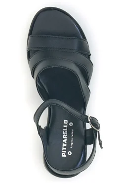 Sandali Neri in vera pelle Made in Italy con cinturino Pittarello 800071082