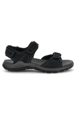 Sandali nero in vera pelle con chiusure a strappo Fly dynamic FD10