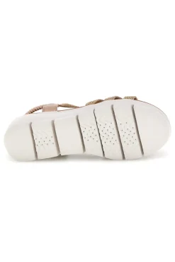 Sandali oro con applicazioni decorative e zeppa The first active 24001B