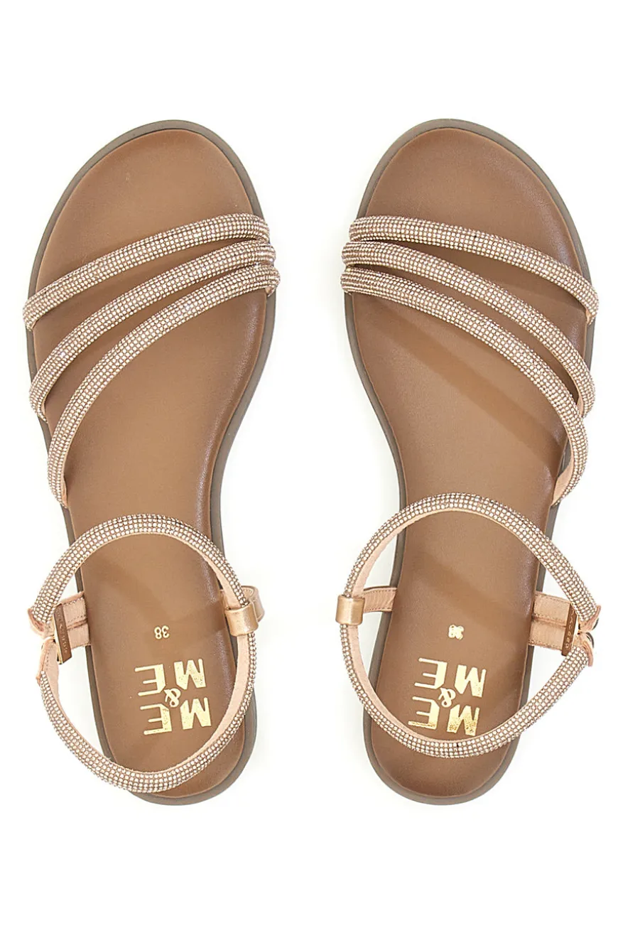 Sandali oro rosa con fascette sottili Me & Me 1703