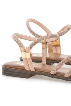 Sandali oro rosa con fascette sottili Me & Me 1703