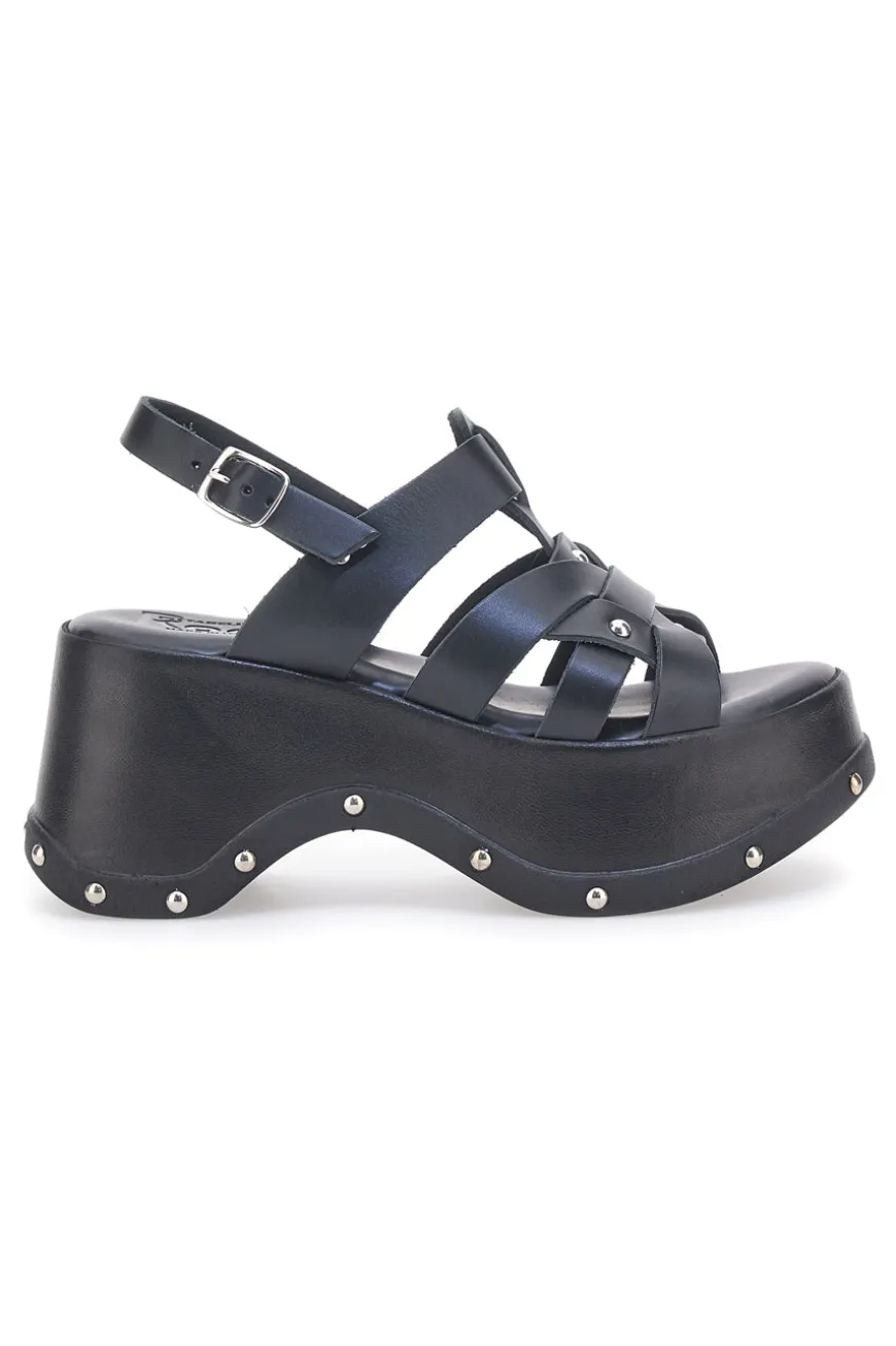 Sandali Platform in Pelle con Borchie Made in Italy Pittarello 15764