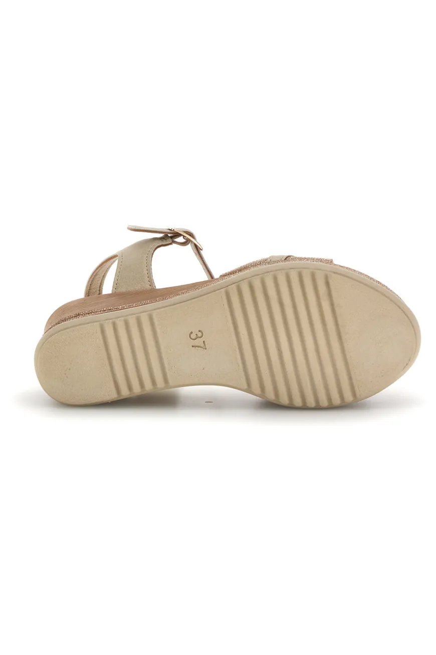 Sandali platino con zeppa Inblu 10 FK
