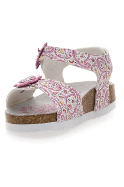 Sandali rosa con fantasia floreale e fibbie regolabili PITT KIDS 14503
