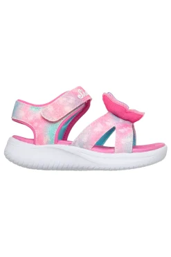 Sandali rosa con farfalla luminosa Skechers Jumpsters Sandal Butterfly Brights