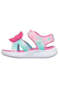 Sandali rosa con farfalla luminosa Skechers Jumpsters Sandal Butterfly Brights