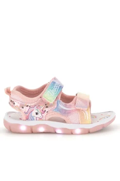 Sandali rosa con strappi e luci Unicorno S8010214S