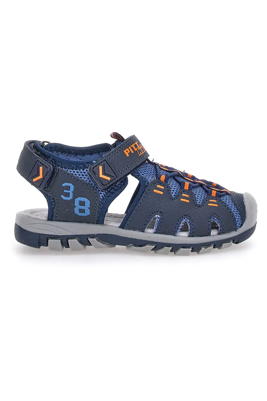 Sandali Semiaperti Blu con Velcro Pitt Kids 13095
