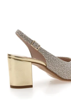 Sandali Slingback Platino con Tomaia Effetto Ricamo PITTARELLO GLAM 5991