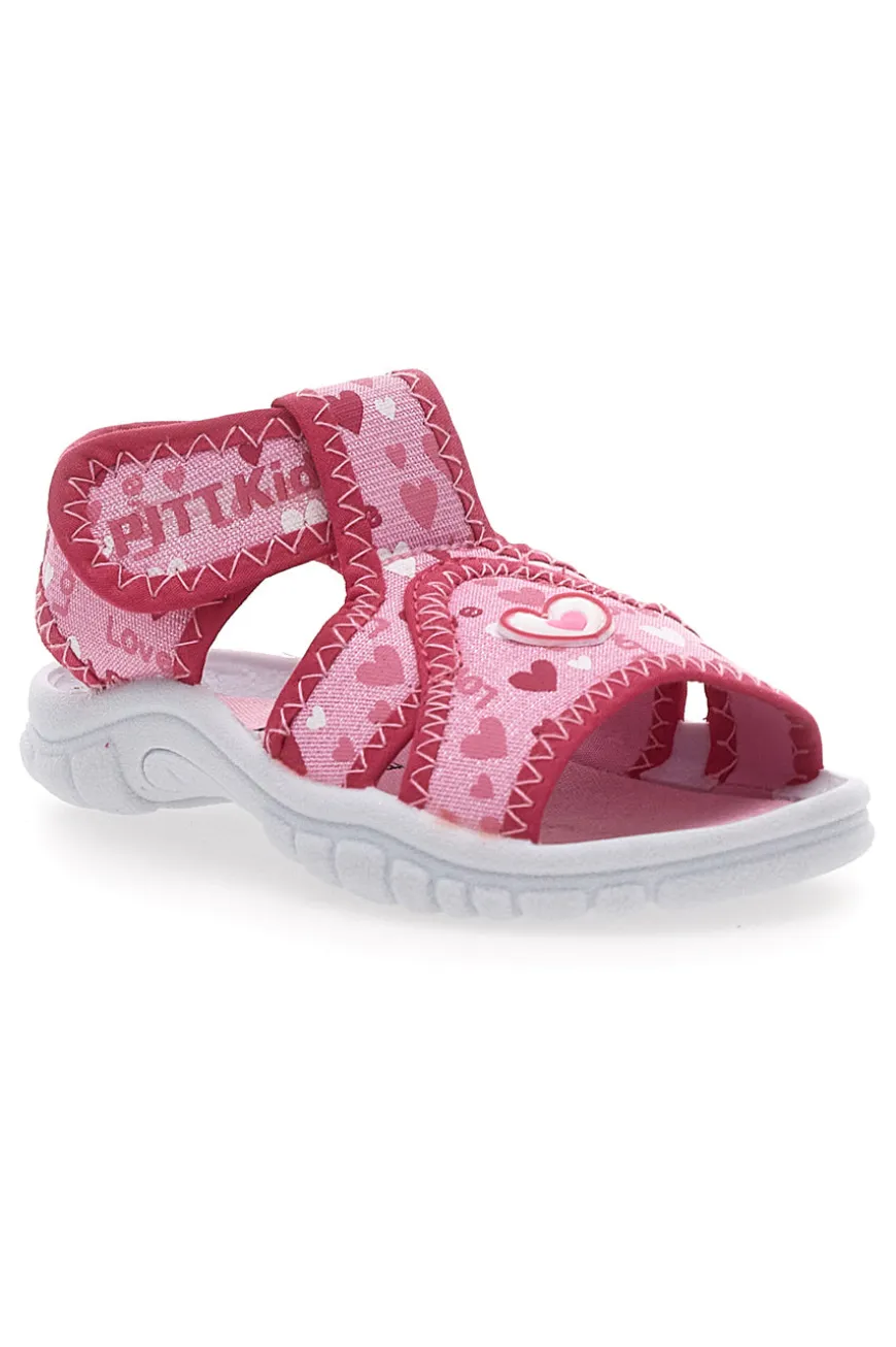 Sandali sportivi fucsia con cuori PITT KIDS 2242775