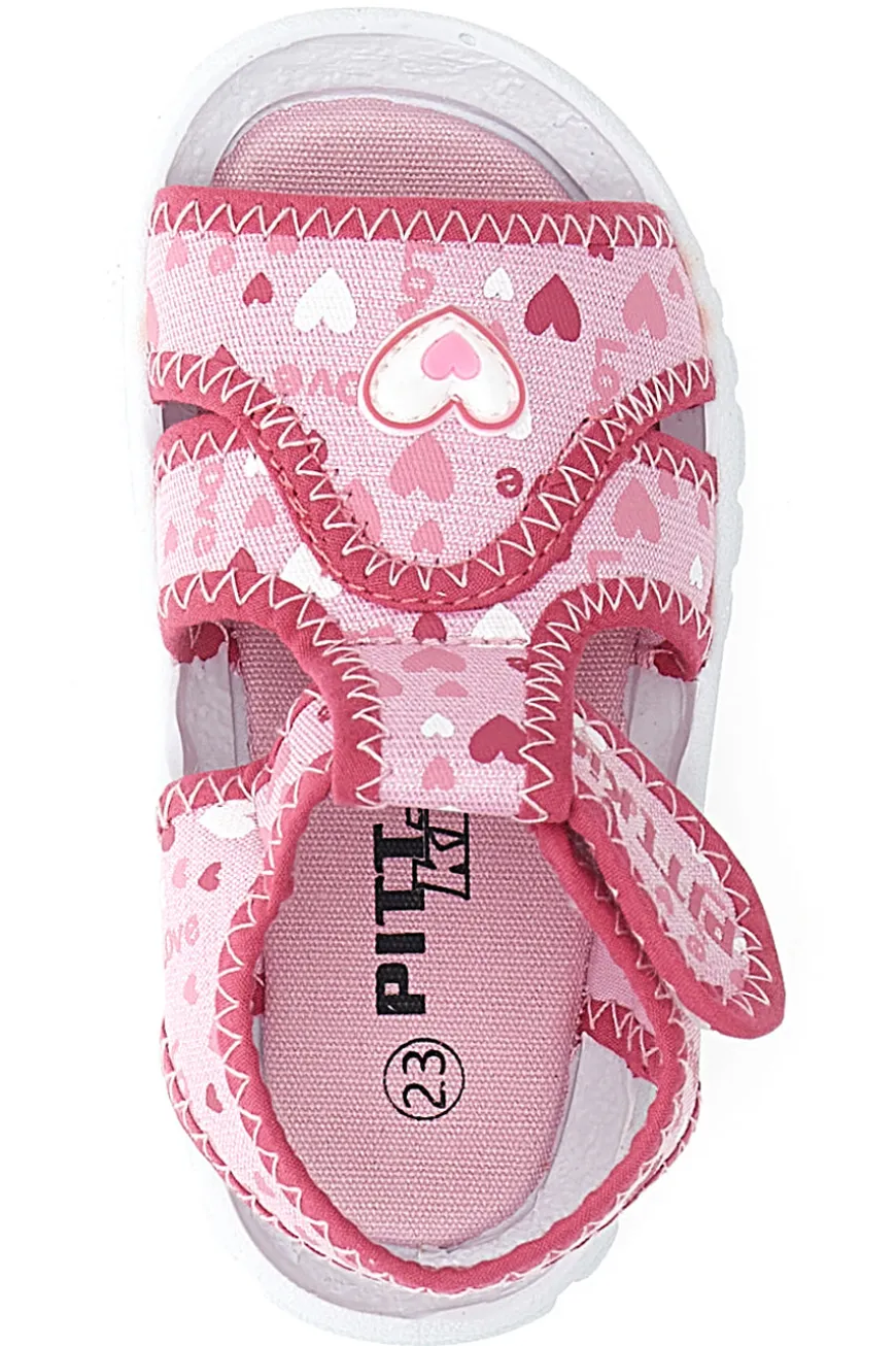 Sandali sportivi fucsia con cuori PITT KIDS 2242775