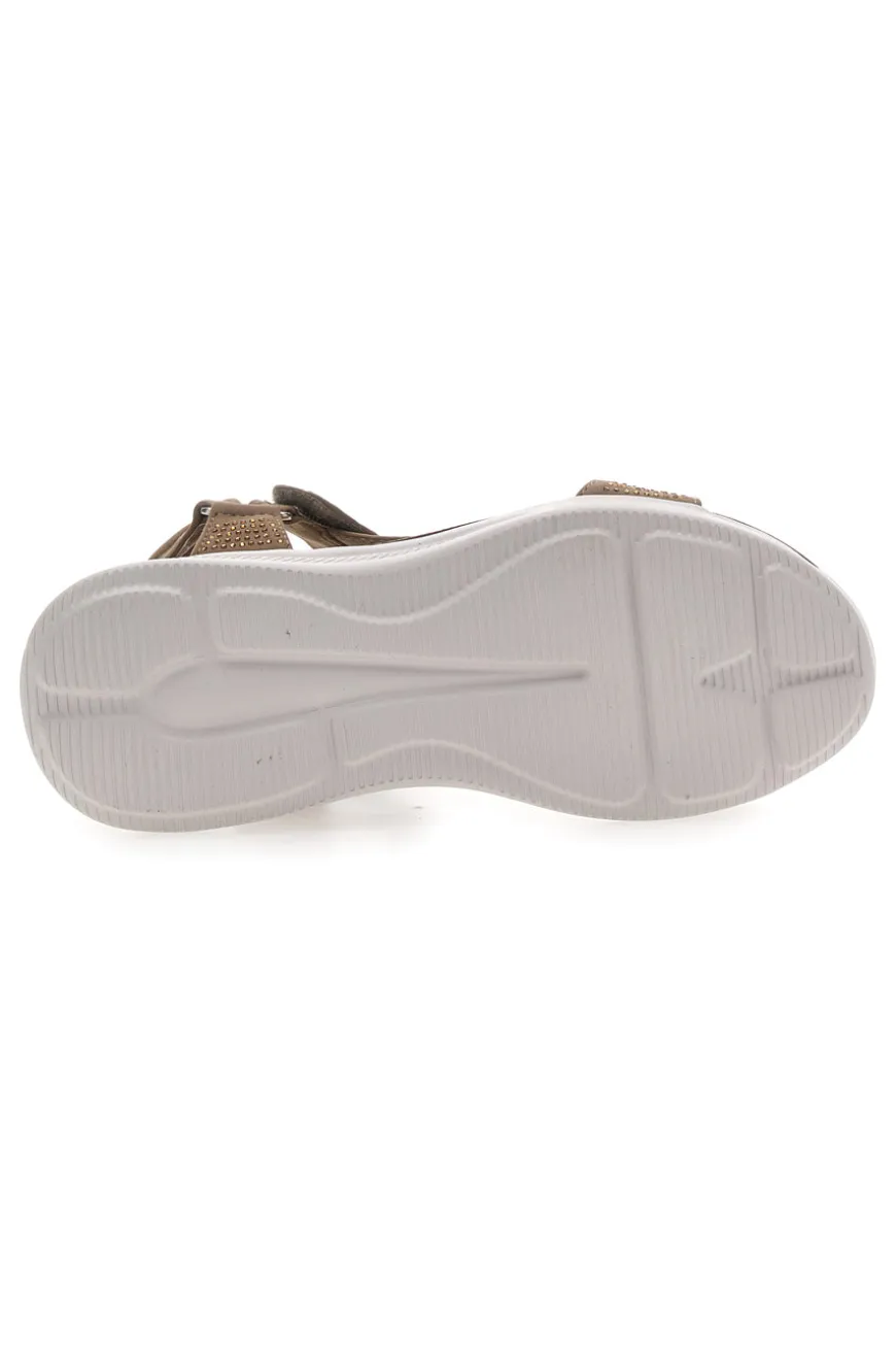 Sandali Taupe con Velcro e Glitter THE FIRST ACTIVE 6