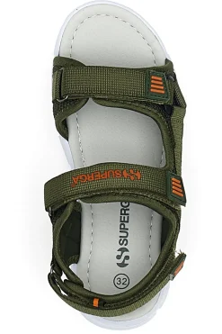 Sandali Verde Militare con Fasce Regolabili con Velcro Superga 83478