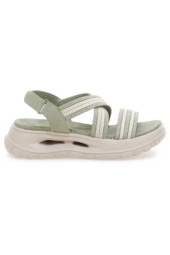 Sandali verdi con fasce elastiche Ploadi 35310