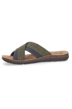 Sandali verdi con fasce incrociate e sottopiede comfort Inblu 03 VT