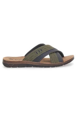 Sandali verdi con fasce incrociate e sottopiede comfort Inblu 03 VT