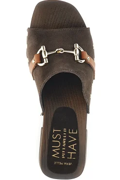 Sandalo marrone in pelle con tacco alto Pittarello Must Have 11934