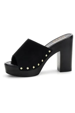 Sandalo nero con tacco e borchie Pittarello Must Have 11233