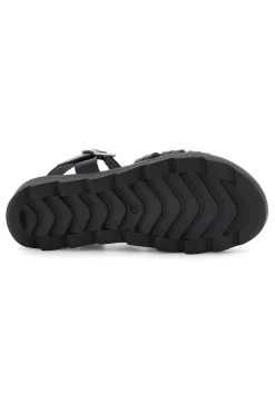 Sandalo nero in pelle con cinturino Pittarello Must Have 11936