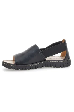 Sandalo nero in pelle con elastici latelali Pittarello Active 2401