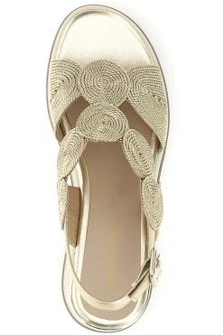 Sandalo oro con zeppa e forme geometriche Mariella Burani 52190C1578