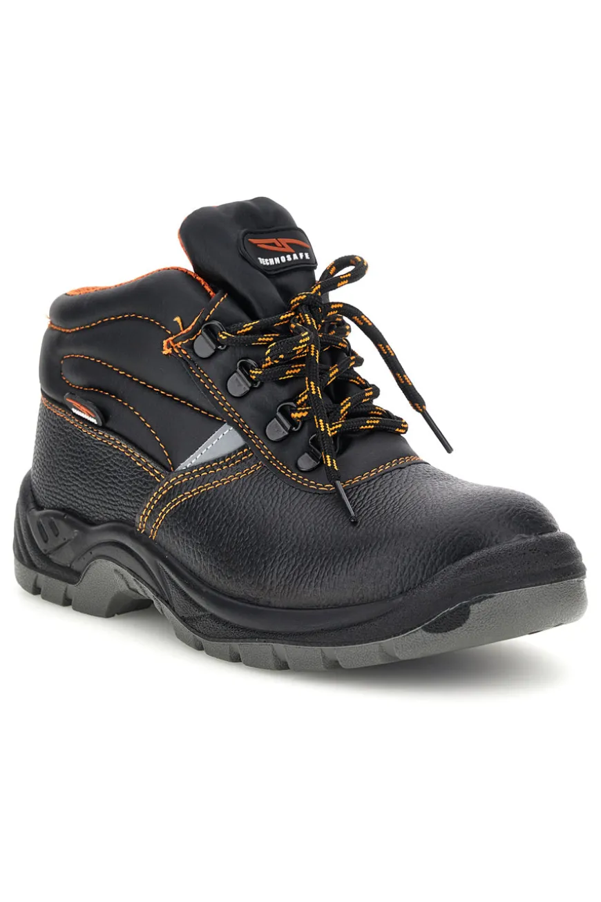 Scarpa Antinfortunistica Nera con Dettagli Arancio Technosafe TSS2001 S1P