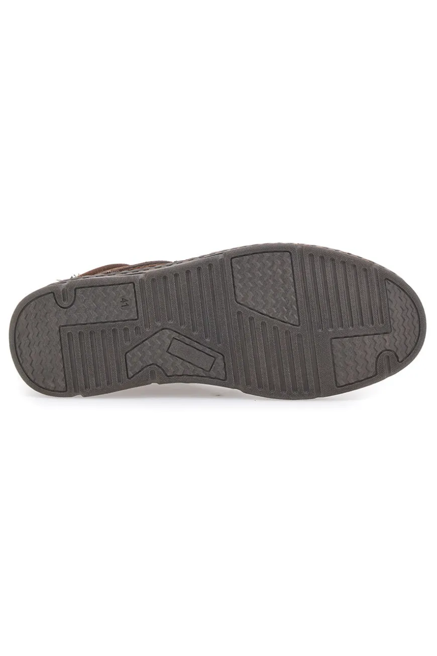 Scarpa Stringata Alta In Vera Pelle Marrone Altemberg 2414